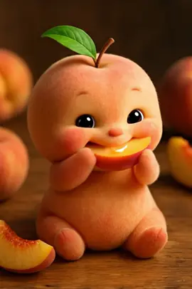 🍑 Peach baby ✨✨#asmr #eating #satisfyingvideo #peach 