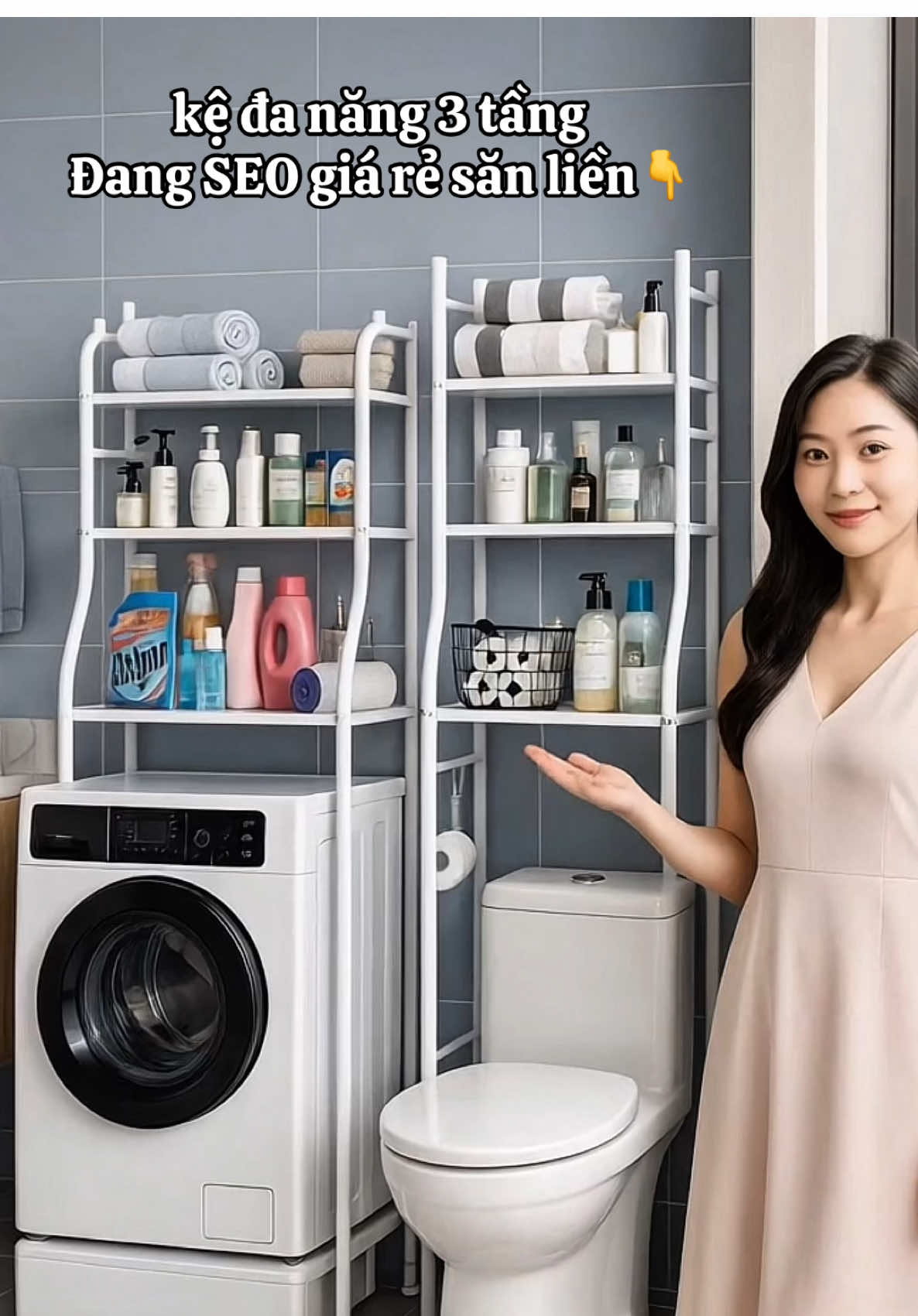 kệ máy giặt,nhà vệ sinh 3 tầng gọn ,đa năng vô cùng tiện lợi,hữu ích #kedanang3tang #dodungtienich #dogiadung #xuhuong #thinhhanh 