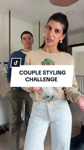 Comfy, casual, and coordinated 👫🍁 @mananamariee and her boyfriend put their styling skills to the test — and nailed it with Ralph Lauren sweaters for a cozy date night look ✨🍿 #revolve #couplechallenge #coupleoutfits #datenight #fyp 