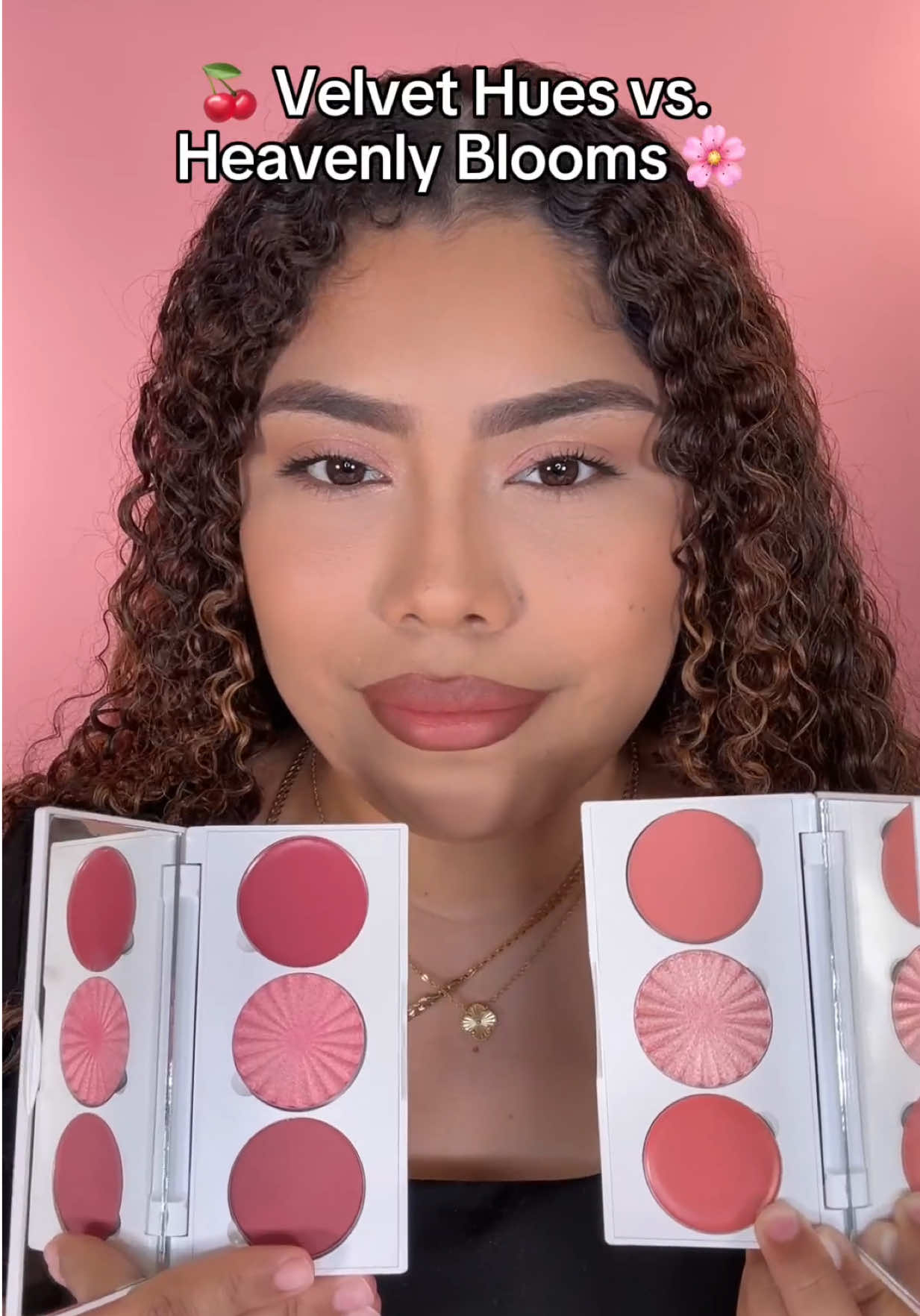 Battle of the blush: Velvet Hues🍒 vs. Heavenly Blooms 🌸Drop your pick in the comments!⬇️ #blush #BlushHour #newlaunch 