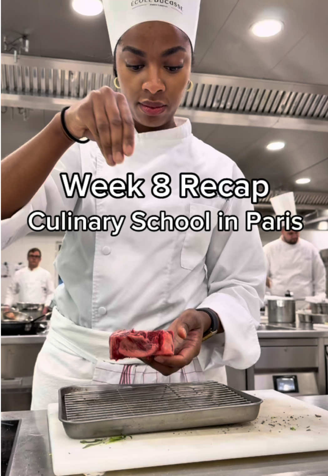 Week 8 Recap! Whipped up a steak and locked in our 4-course exam menu 🔥 stay tuned for how it turns out! @ecoleducasse.com  #culinaryschool #cooking #chef #exam #food  @WHOOP 