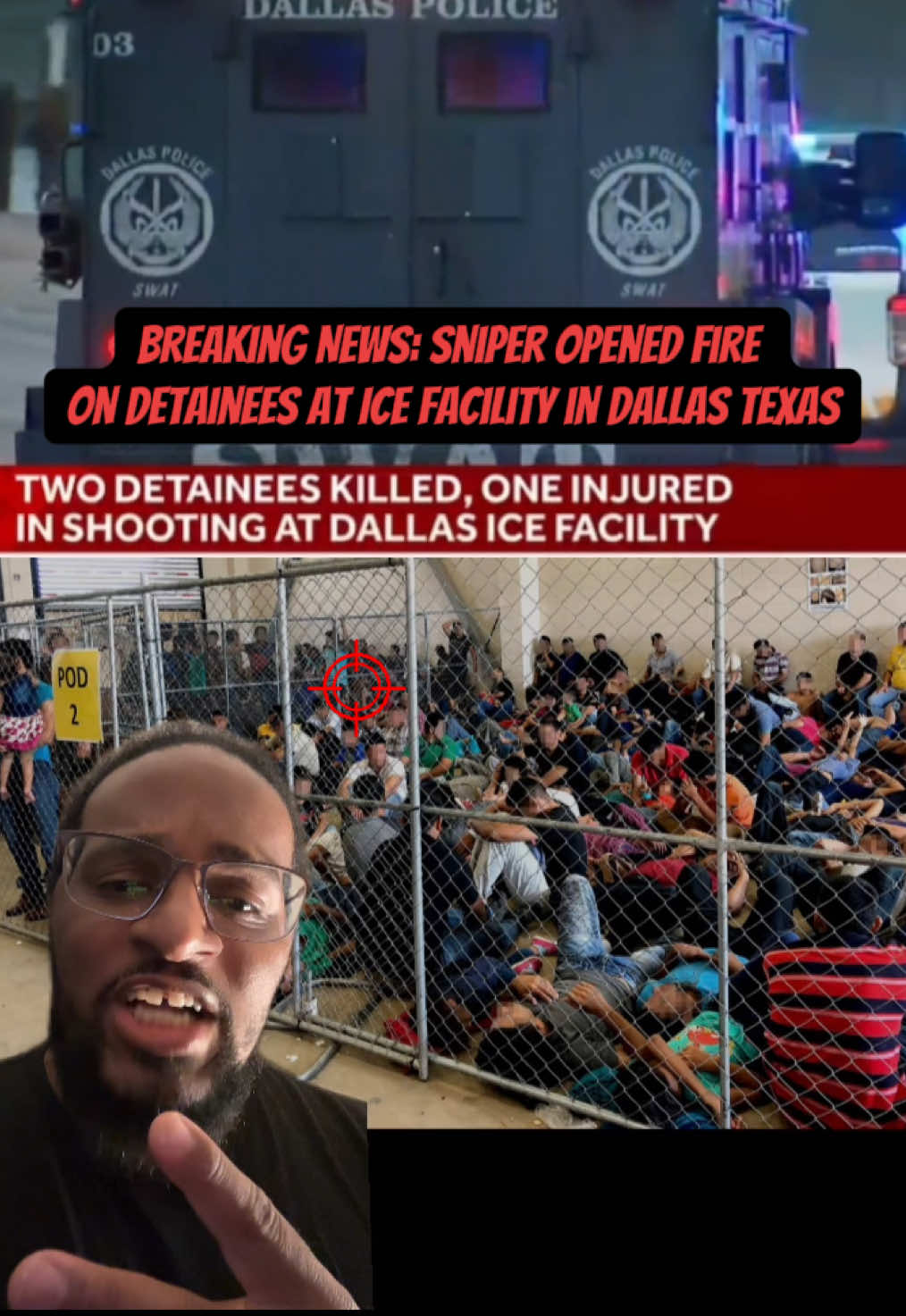 Sniper in Dallas opened fire into a Ice detention center in Dallas Texas  #greenscreen #trending #texas 