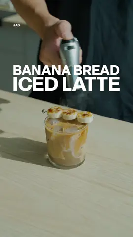 #ad As fall approaches, I wanna start sharing some of my favorite cozy recipes, whether it’s iced or hot! I went to my local @Amazon Fresh store to pick up some ingredients and made my version of the banana bread latte – recipe –  • ~150g ripe, chopped bananas (this is equivalent to about 1.5-2 bananas) sear on low heat with a bit of butter until some color shows • 1 cup water • 1/2 cup light brown sugar • pinch of salt • 1 stick of cinnamon (optional) • bring it up to a simmer, then off the heat add 1/2 tsp of vanilla (+maple syrup for added sweetness/depth) • blend it to a consistency that looks like applesauce #coffee #bananabreadlatte 