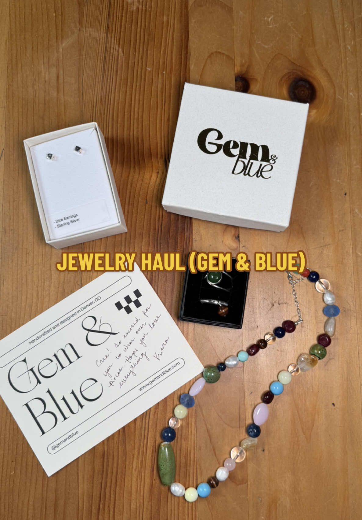 @gemandbluejewelry you’re incredible! Feeling so lucky to have these pieces - THANK YOU! 🥹❣️ #unboxing #jewelryhaul #denverartist #jewelrytiktok #gifted 