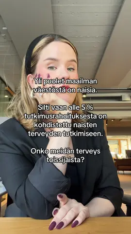 Jos ei oteta huomioon syöpiä, niin naisspesifien sairauksien tutkimuksiin on kohdistunut vaan YKSI prosentti rahoituksesta 💀 tähän lääketieteen vinoumaan liittyy toki muutakin, kuin vaan naisspesifien sairauksien tutkimusta, esim. se et sairauksia ja lääkkeitä on tutkittu vaan mieskehoilla. #pcos #endometriose #tiktoksuomi #sinulle 