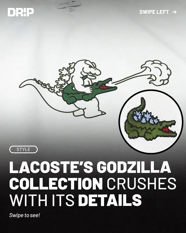 Lacoste x Godzilla is a work of art 🐊 #lacoste #lacoste🐊 #godzilla #hypebeast #streetwear #StreetStyle #fashiontok 