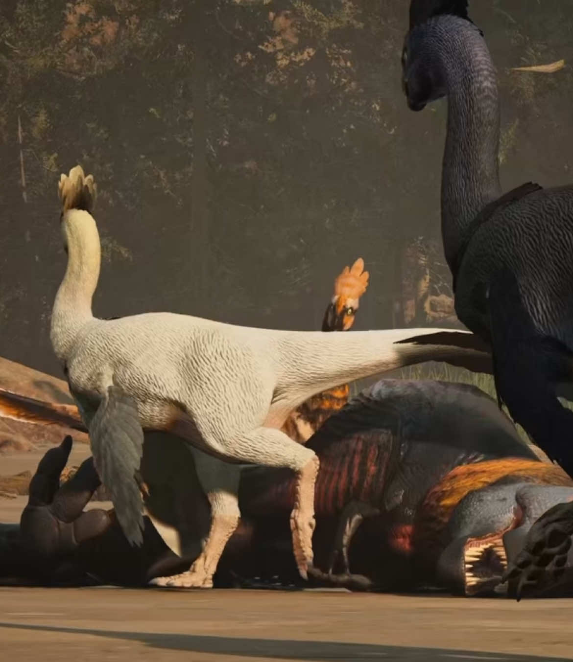 Citipati Hunting! (Sneak peak of the Citipati profile!) #pathoftitans #pathoftitansrealism #pathoftitanscommunity #prehistoricplanet #PPR 