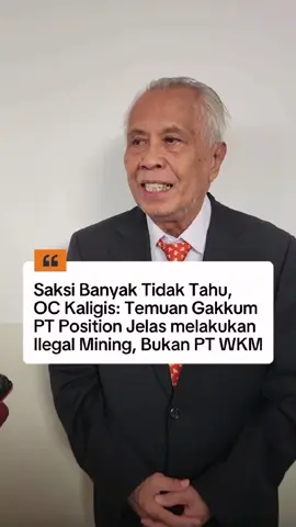 Kuasa hukum PT WKM, OC Kaligis, menilai kesaksian saksi L. Maharendra dalam sidang penuh kebohongan dan berbelit, bahkan menyebut ada rekayasa perkara. Ia menegaskan Gakkum sudah jelas menyatakan penambangan ilegal dilakukan PT Position, bukan kliennya, sementara dua pekerja PT WKM justru dikriminalisasi hanya karena memasang patok di lahannya sendiri. #tambang #kriminalisasi #bebaskanawabdanmarshel #viral #fyp 