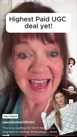 Shouting out @valeriebomar339UGC because she’s absolutely killing it with UGC and it makes me so happy to see my students thrive and absolutely KILL IT with their UGC businesses !!  #ugc #ugccreator #usergeneratedcontentcreator #babyboomer #genxwomen 