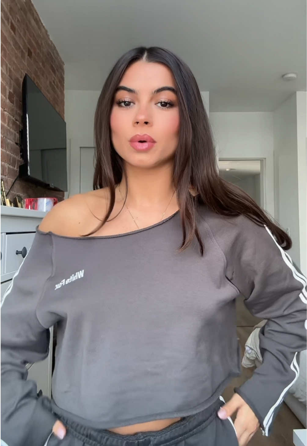 who agrees??  code AMANDATIKTOK for 15% off @White Fox Boutique ✨ #fullglam #sweatshirt #whitefox #OOTD 