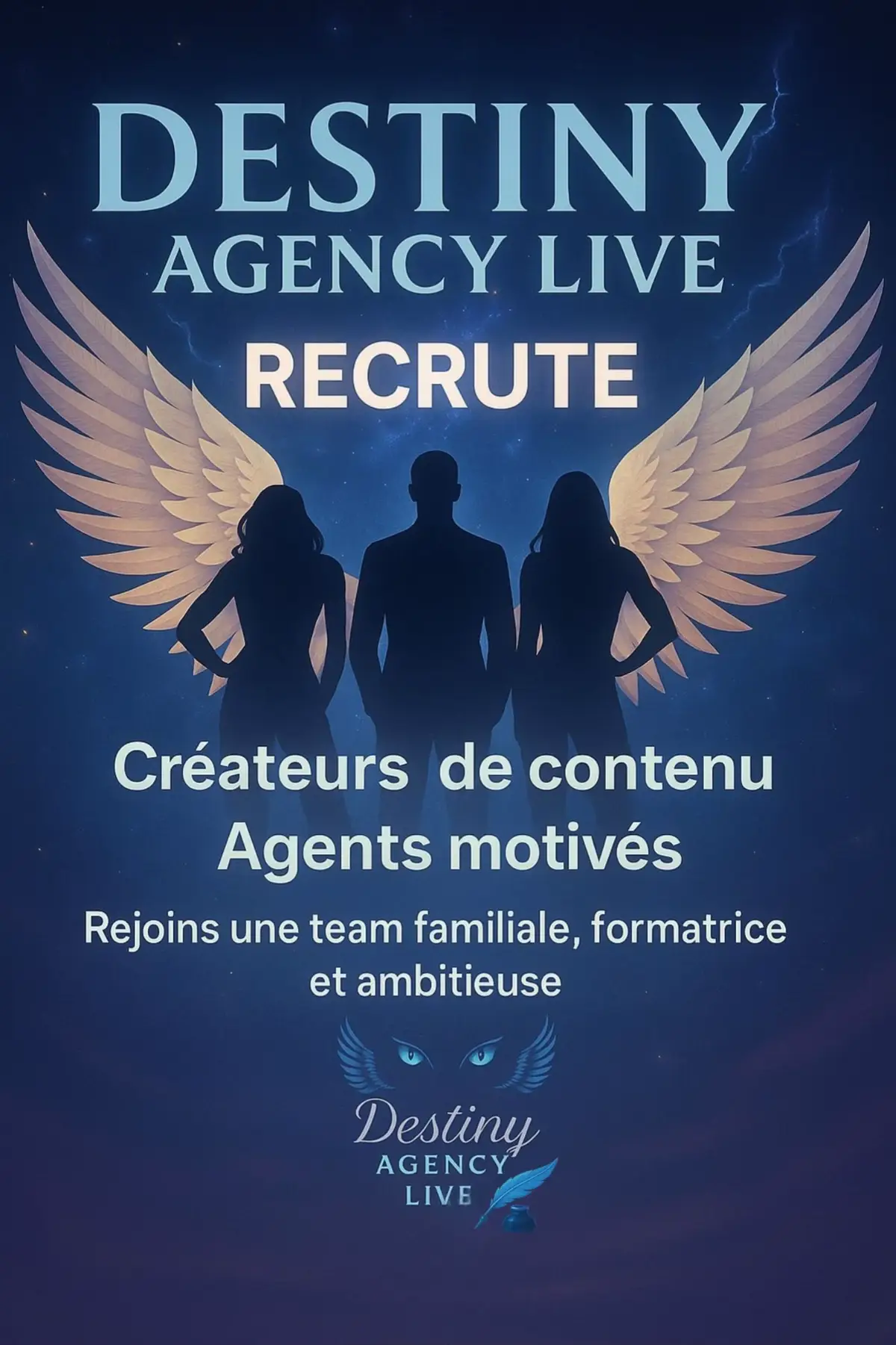 N’hésites pas à nous écrire ou cliquer sur le lien dans ma bio 🪶🪽👁️ #destinyagencylive 