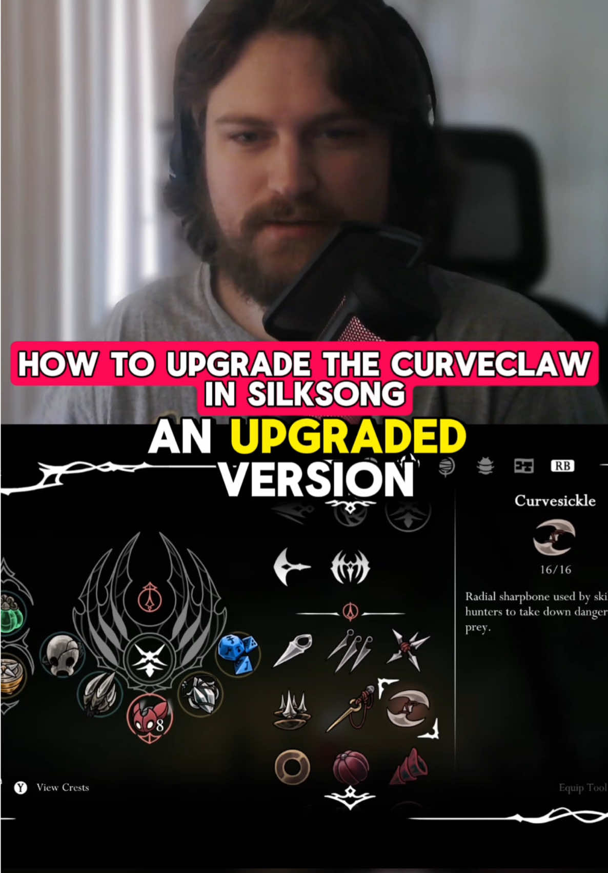 How to upgrade the Curveclaw or Boomerang tool in Hollow Knight Silksong #hollowknight #silksong #gaming #indiegame #fyp 