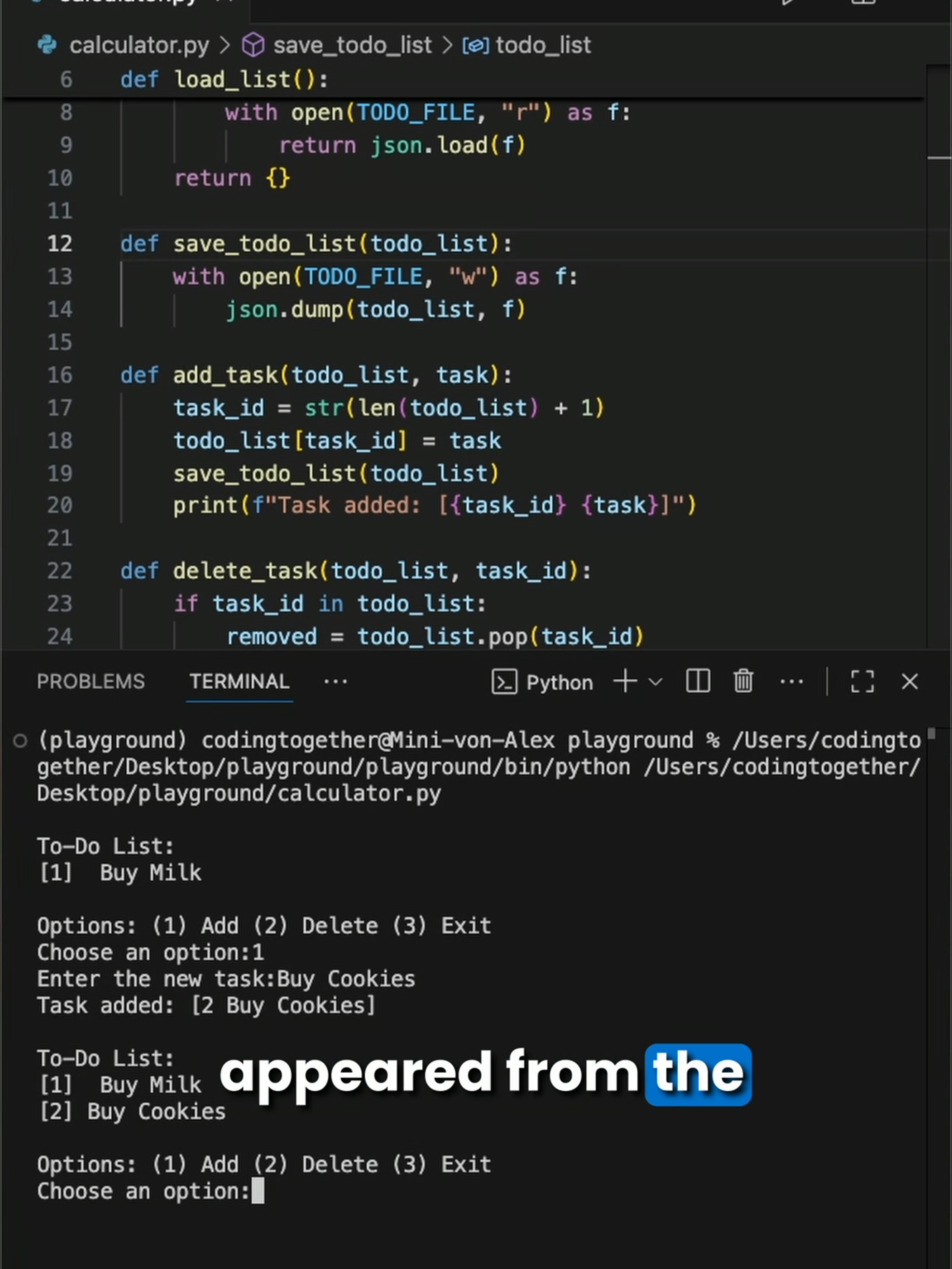 Python Project for Beginners - Simple ToDo List #coding #python #programming #fyp