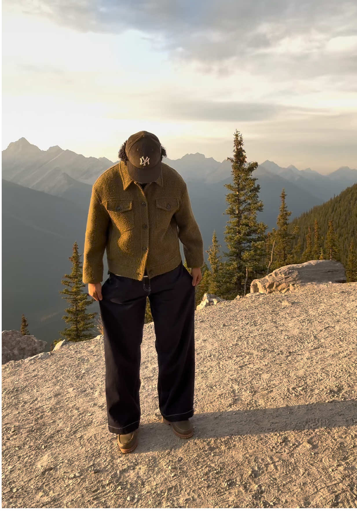 Took the @Cold Culture jeans to the top of a mountain 🏔️ @aimeleondorenewyork x @Timberland lugs never fail me #OOTD #menswear #fitinspo #moutains #styletips 