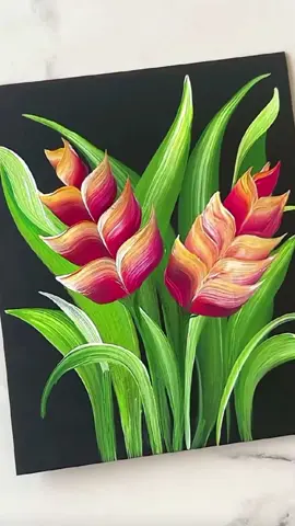 3D one stroke leaf flowers🌿 painting. #3d #flowers #onestroke #painting #drawings 