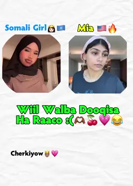 Part 1 || Somalia Girl👸🏻🇸🇴 Vs Mia.🇺🇸🔥😂#Me-Always Xaliimo🇸🇴🫶🏾🍒#Cherkiyow✪🤴🏽💗#somalitiktok12🇸🇴 #viewsproblem💔😔 #viraltiktok 