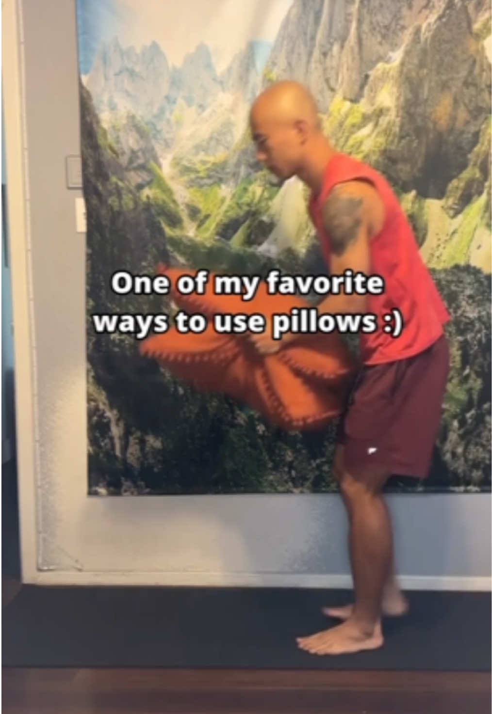 Release your hips and spine with deer pose! 🦌 Don't forget to grab a pillow or two for extra support 😊 #deerpose #yoga #yogapractice #yogacommunity #restorativeyoga