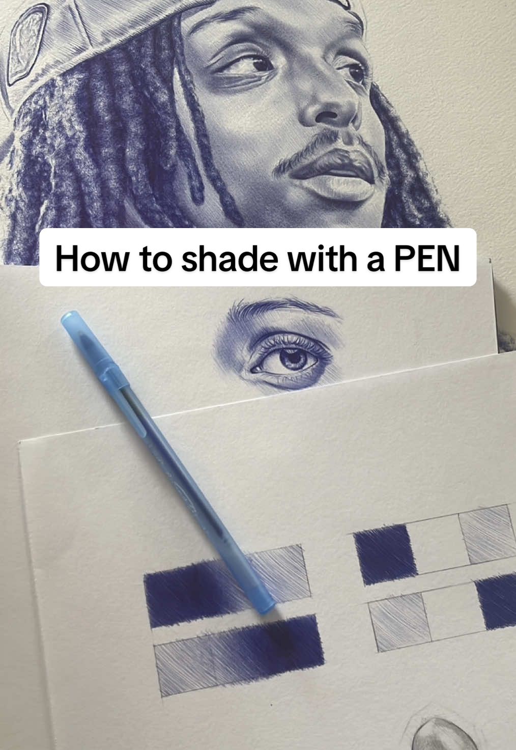 Easy drawing technique for smooth pen shading #drawingtutorial #pendrawing 