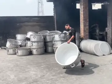 Scrap Aluminium Recycling into Giant Pots’’:industrial Manufacturing #aluminum #reused #pots #industrial #viraltiktok 