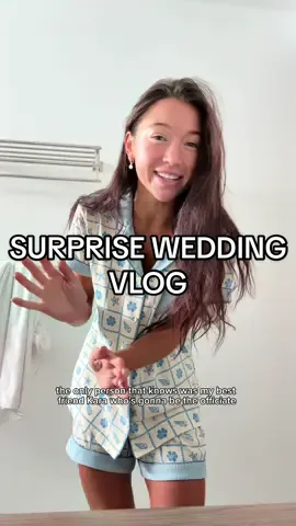 Part 1! Vlogged my entire surprise wedding day 🫶🏼 this was the HARDEST secret to keep for the last year and also turned out to be one of the most special days of mine and Jake’s lives. It is so funny watching it back and how everything unfolded. I am so happy i vlogged it and so excited to share it with you guys. Part 2 wedding reveal coming next 🫶🏼  Special thank yous to my incredible team that helped me pull it off!!  @jakeybaby my husband  @Revel the best wedding planner ever!!!! Seriously made all of my dreams come true with this day.  @Mark & Jenna the best video and photo team EVER!!!! I can’t wait for you guys to see the video.  @SARAH | HYPE GAL MEDIA my day of content creator!!  #surprisewedding #weddingday #weddingdayvlog #surpriseweddingvlog 