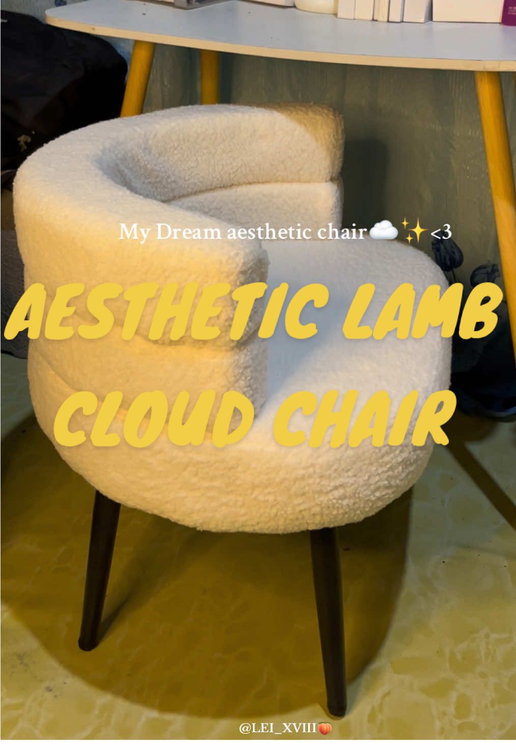 Finally!! Got my dream aesthetic chair. 🥹😍  @GINAFE CAROLINO  #aesthetic #chair #lamb #aestheticchair #minimalist 