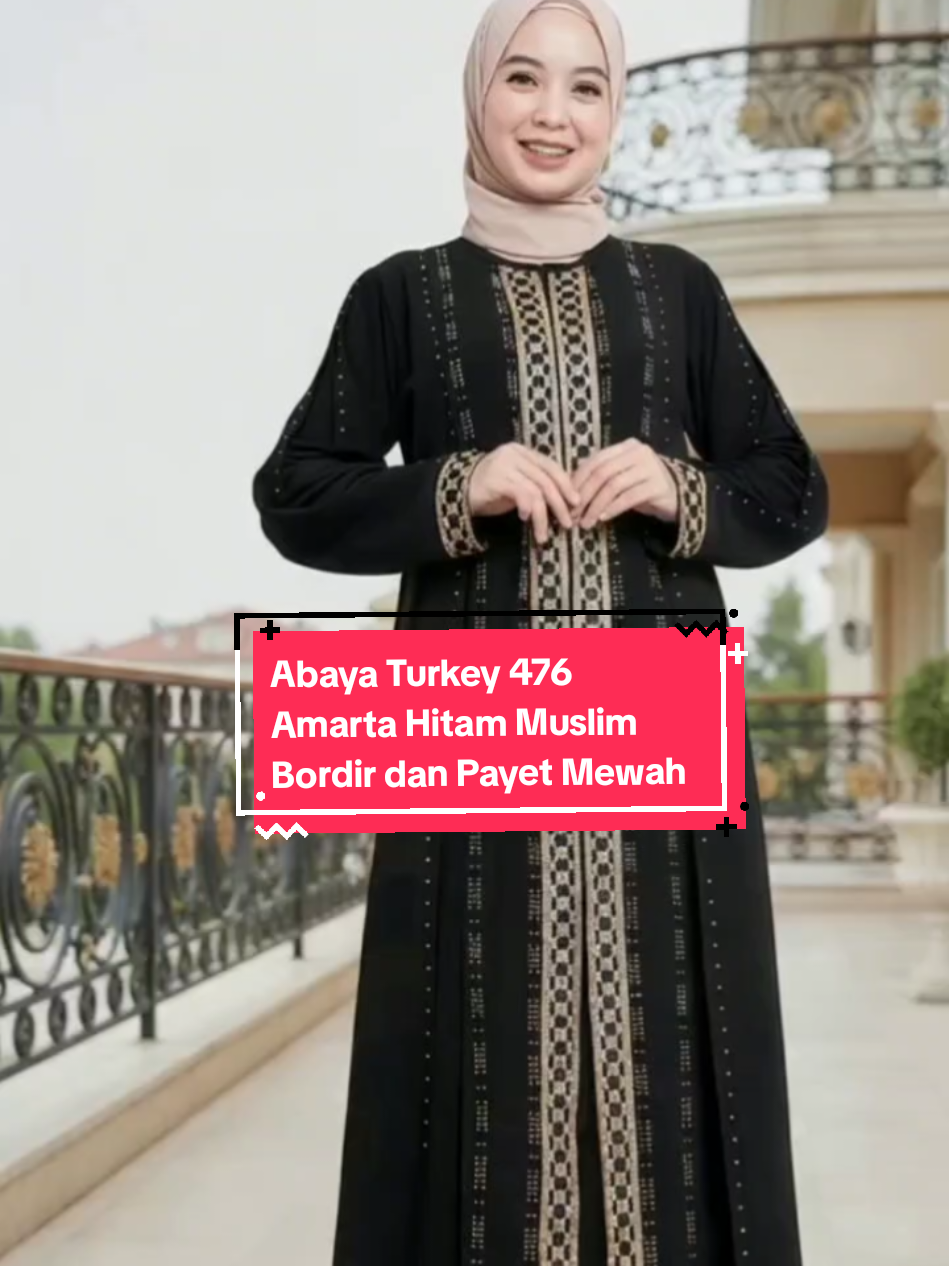 Abaya Turkey 476 Amarta Hitam Muslim Bordir dan Payet Mewah #abayaterbaru2025 #abayaturkey #gamis #gamisabayaterbaru #gamisabaya 