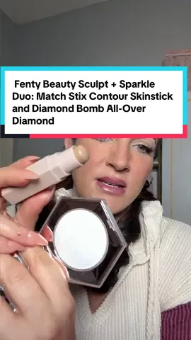 Is diamondy a word? Grab your Fenty Beauty Sculpt + Sparkle Duo: Match Stix Contour Skinstick and Diamond Bomb All-Over Diamond Veil for Fenty super Brand day! @Fenty Beauty #fentysuperbrandday #fentybeauty #makeuphacks #facecontour #fentydiamondbomb 