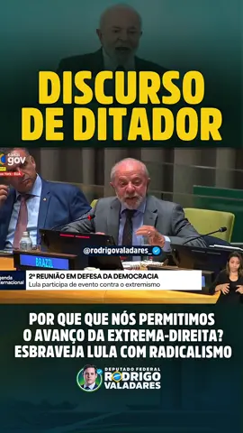 Como assim, por que permitimos o avanço da direita?  Na “democracia relativa” de Lula, não pode haver opinião diferente da dele.