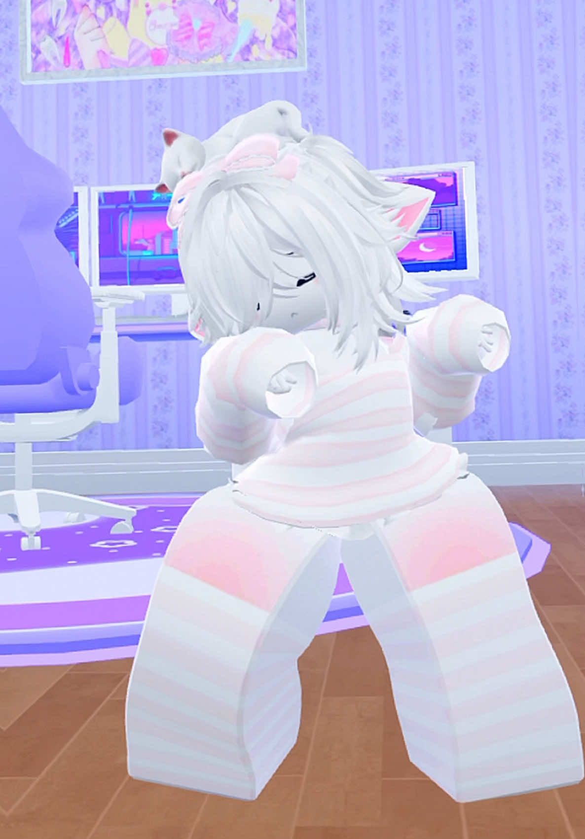 Hice lo que pude xD no tengo capcut comprado y ni hackeado :v alguien que sepa como tenerlo en iphone me ayudaria mucho :3 🩷 CD: @🥕MEGANPL4Y💎  Baile: CopyCat y Red Sun  Juego: Rh Dance Studio 🌊 #gatito #meow #rhdancestudio #robloxfyp #trendroblox 
