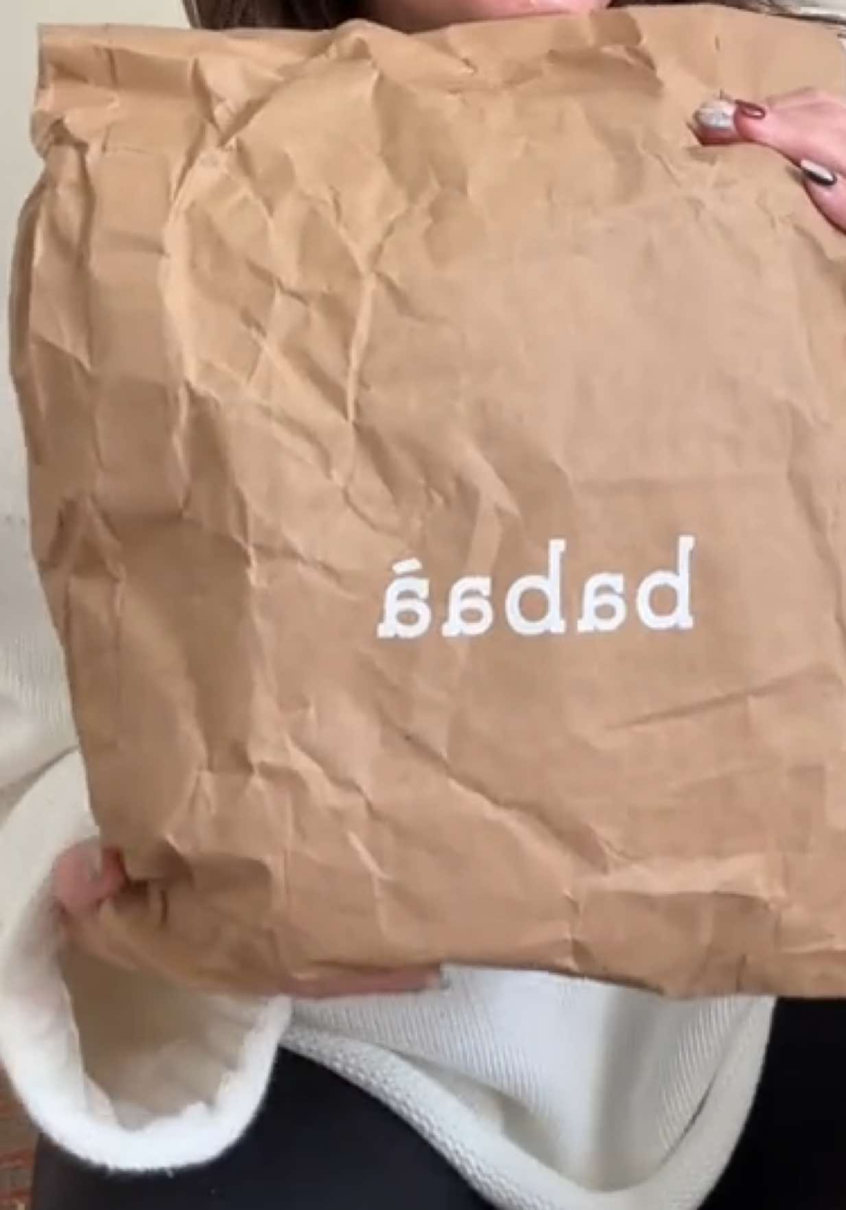 new babaà alert! just in time for fall. (ignore the excessive amounts of lint everywhere) #babaa #babaasweater #babaano17 #sweaterweather #fallfashion 