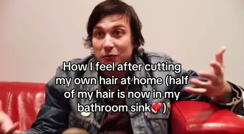 It’s okay it kinda looks good😽 I need to get used to having bangs tho💔|| #frankiero #mcr #cuttinghair #bangs #mychemicalromance 