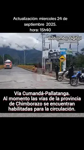 Vía #Cumandá -#Pallatanga . Al momento las vías de la provincia de #Chimborazo se encuentran habilitadas para la circulación. #viral #ParoNacional