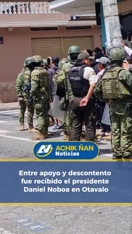 Entre apoyo y rechazo, el tercer día de #paronacional se vio marcado por la visita del presidente de la república Daniel Noboa a la ciudad de #otavalo para hacer la entrega de bonos solidarios, la presencia del presidente generó opiniones divididas a su gestión y la manera como a manejado la situación interna del país.  #achikñannoticias Reporte @Paco 