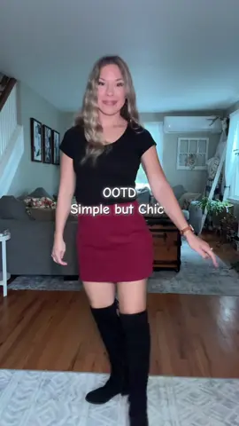 When Your Outfit Feels Put Together but Took 2 Seconds 🙃 5’2” wearing size small in skirt. Outfit details can be found on my LTK + ShopMy (links in bio) #fashion #OOTD #fallstyle #miniskirtoutfit #petitestyle 