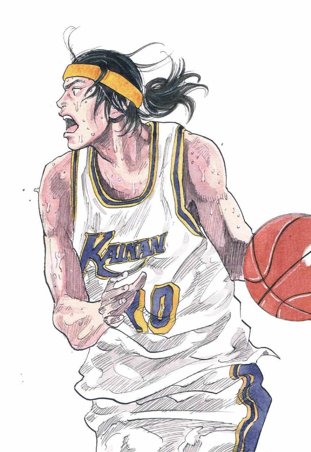 一年生ながら、海南(KAIKAN)のスタメンを勝ち取ったこの男のフルネームと花道命名のあだ名を答えよ💬#スラムダンク #イラスト #一発描き #漫画 #drawing 