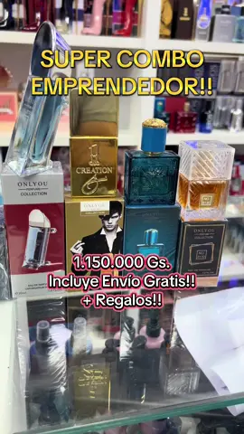 🚀 SÚPER COMBO EMPRENDEDOR 🚀 Un pack surtido de perfumes más deseados (árabes, importados, miniaturas, body splash y mucho más) 💎✨ Ideal para arrancar tu negocio de fragancias o revender con alta ganancia asegurada 💵🔥 ✨ Precio: 1.150.000 Gs. 🎁 De regalo: frascos para decants + papel secante 📦 Envío GRATIS a todo el país 🏍️ Delivery rápido en CDE 📍 Ubicación: Shopping King Fong – 1er piso 📲 WhatsApp: 0973 609 401 ✔️ Fragancias de alta rotación ✔️ Tendencias que tus clientes buscan ✔️ Inversión que se duplica fácilmente 💼💥 Con este combo tenés todo para empezar a ganar desde ya 🚀✨