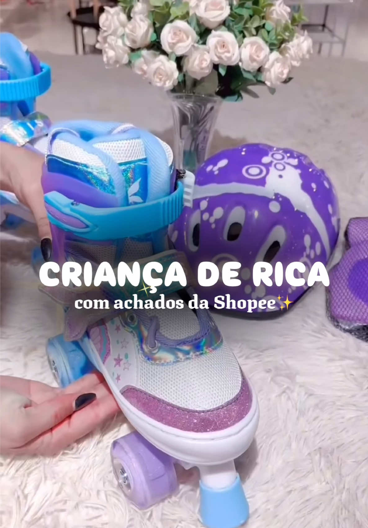 Patins Quad Ajustável + Led nas Rodinhas🛼🥰🤌🏻