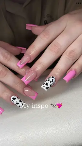 Vaquita 🐄 nails 🩷👌🏼 ame 😍 #nailday #cowprintnails #fyp #girlmom #uñasbonitas 