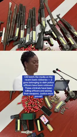 CID briefs the media on the recent bank robberies — 2 guns belonging to slain police officers have been retrieved. These criminals have been killing officers and seizing their weapons. Justice must prevail! #videoviral 