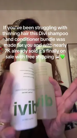 If you’ve been struggling with thinning hair this Divi shampoo and conditioner bundle was made for you and with nearly 7K already sold it’s finally on sale with free shipping ⏳💚 #divi #haircare #thinhair #finehair 