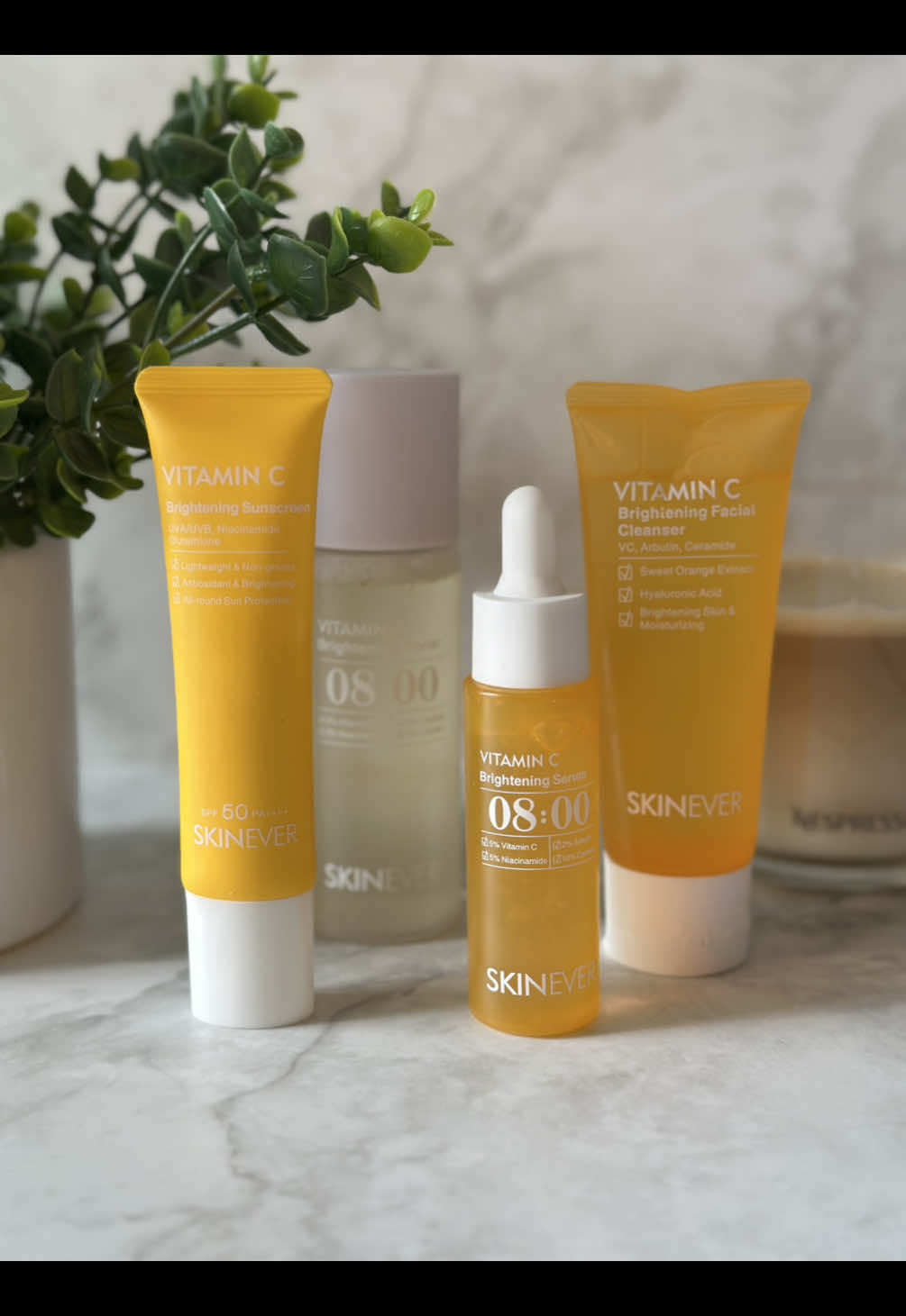 Vitamin C Brightening Collection: Cleanser / Sunscreen / Serum / Toner to better skin days!  @skineverofficial @SkinEver_Official  Use 🏷️contatodanielle for 5% off  #ugccreator #ugcjourney #skincare #viraminc #skincareroutine 