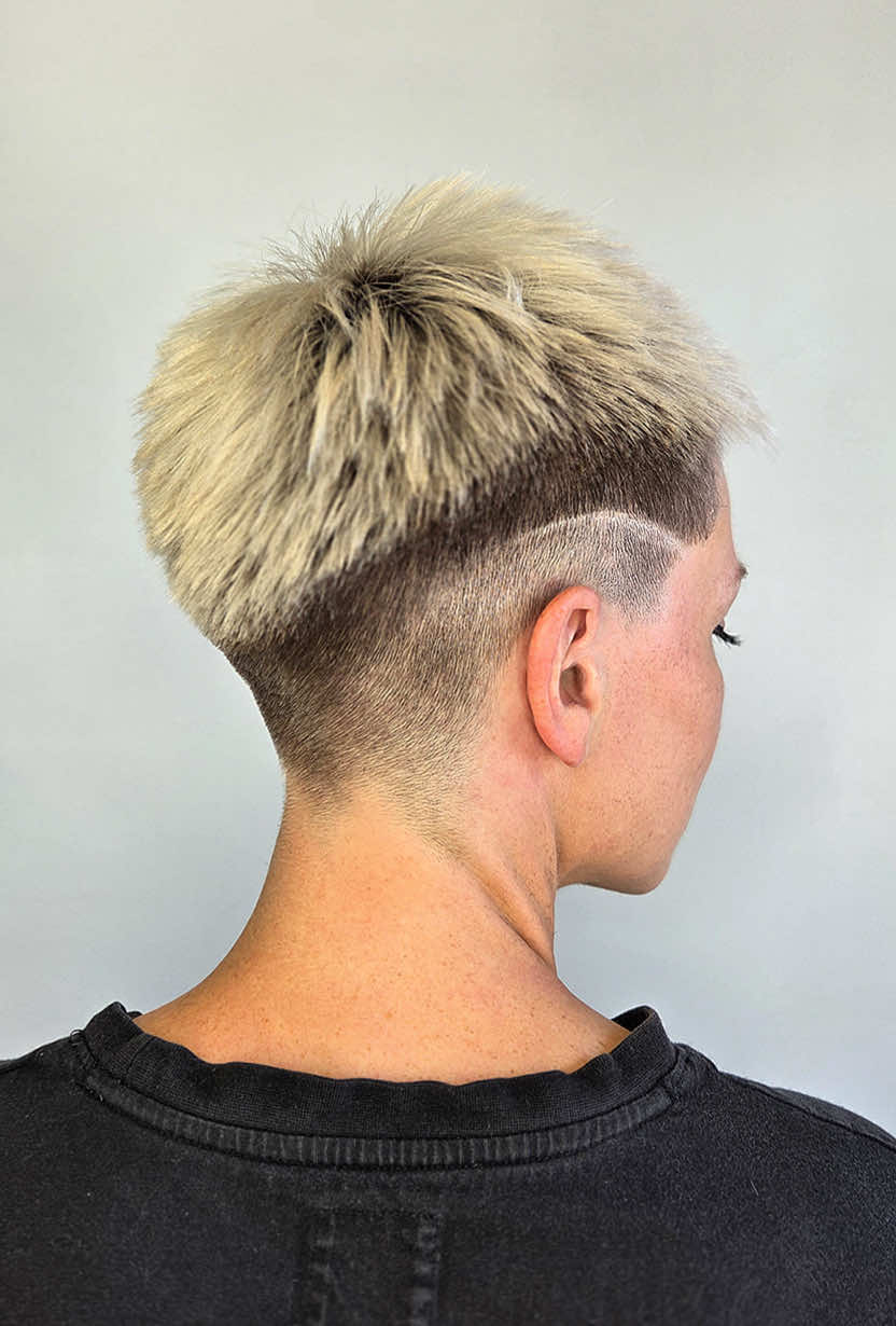 ⚡ Sharp lines. Bold vibes. ⚡ This short cut is the ultimate power move ✂️ By @trevor.does.hair 💫 Ready to own the look? Book your transformation today!  #ShortHairVibes #BarberCutStyle #ShortHairTransformation #FreshFade #EdgyHaircut