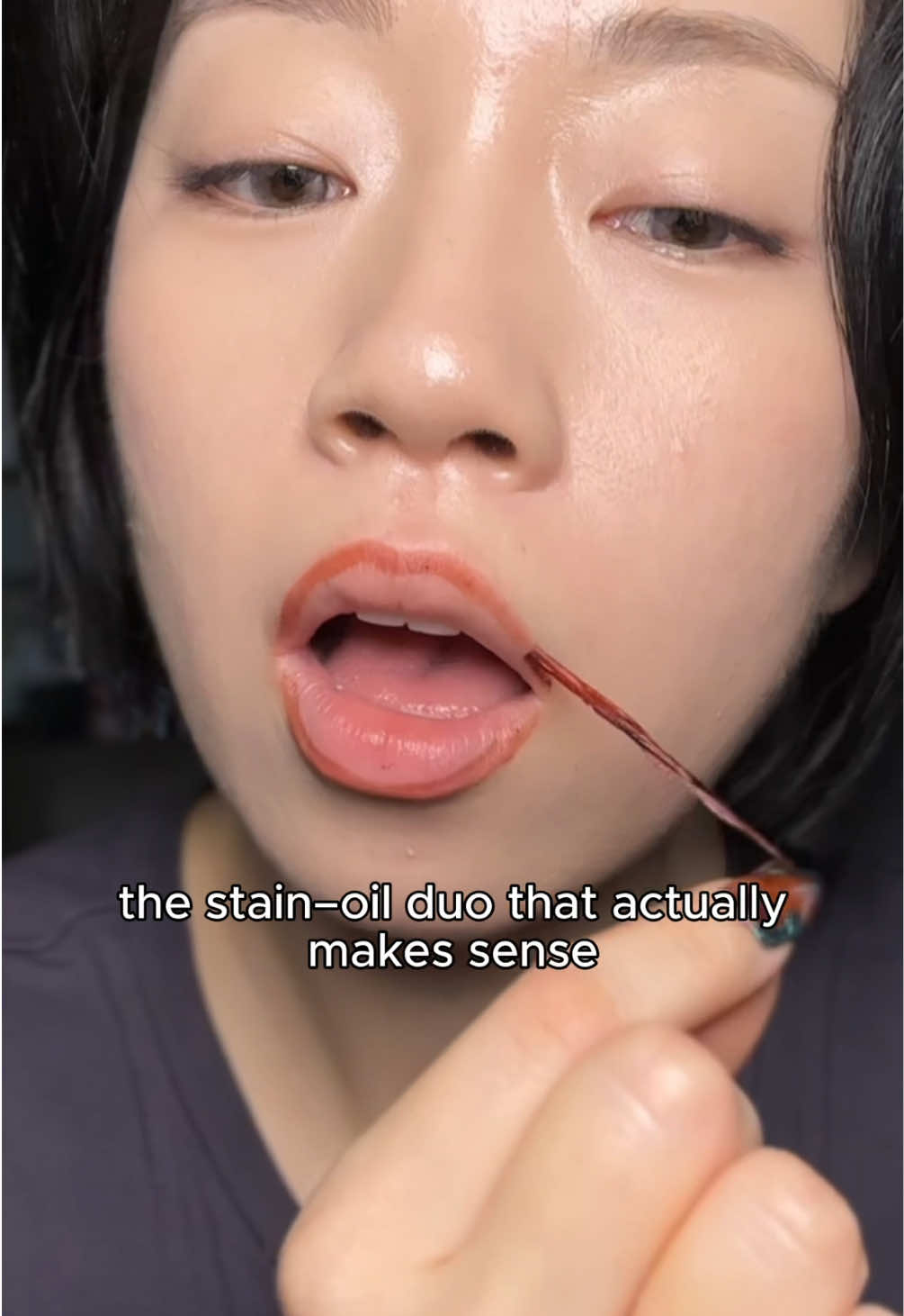 the soft girl autumn lip combo 🍂 judydoll’s peel-off tint + plumping oil in cinnamon glow is everything #judydoll #lipcombo #peeloffstain #asianbeauty #cbeauty @Judydoll US @Judydoll_official   