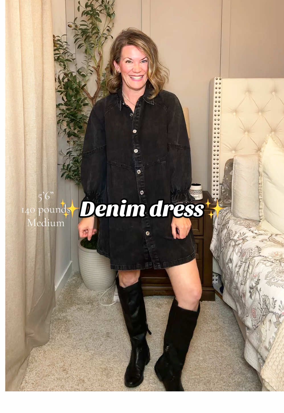 I LOVEEEE this denim dress!!! It is seriously SO good! 🤩👏🏻🙌🏻  #denimdress #denimdressoutfit #comfyclothes #momstyleoutfits #falloutfit 