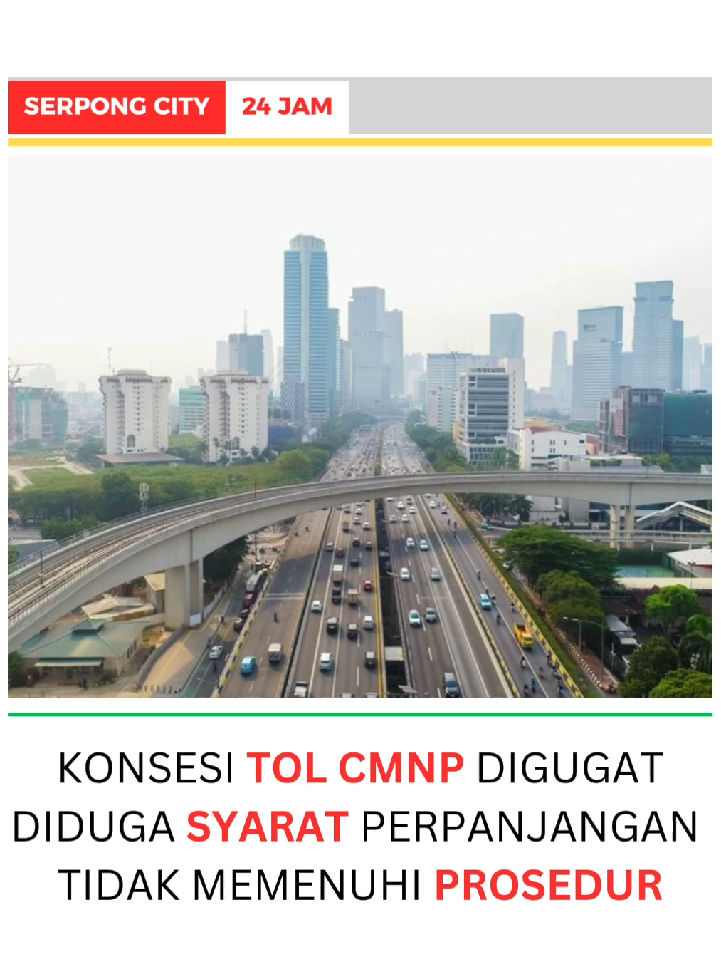 📢 🚧 📢 🚧 KONSESI TOL CMNP DIGUGAT DIDUGA SYARAT PERPANJANGAN  TIDAK MEMENUHI PROSEDUR 🚧 Komite Masyarakat Penyelamat Aset Negara (KMPAN) menggugat PT Citra Marga Nusaphala Persada (CMNP) dan pemerintah terkait perpanjangan konsesi Jalan Tol Cawang–Tanjung Priok–Ancol Timur–Jembatan Tiga/Pluit. ✨ Alasan Gugatan: Perpanjangan dianggap cacat hukum dan tidak melalui lelang yang seharusnya.  KMPAN menuntut agar pengelolaan jalan tol diubah menjadi non-tol gratis untuk masyarakat. 🗣️ Netty P. Lubis, anggota KMPAN, menyatakan keprihatinan atas kualitas jalan yang memprihatinkan meski tarif sudah naik.  Biaya pemeliharaan yang sangat besar tidak berbanding lurus dengan kondisi jalan yang ada. ⚖️ Sidang mediasi belum menghasilkan kesepakatan, dan saat ini masuk ke tahap pembacaan gugatan lengkap.  KMPAN menegaskan ini adalah perjuangan untuk keadilan dan transparansi dalam pengelolaan aset strategis. Petitum Gugatan: 1. Menyatakan perpanjangan perjanjian jalan tol sebagai perbuatan melawan hukum. 2. Mengubah jalan menjadi bebas hambatan dan dapat dilalui gratis oleh publik. 3. Meminta semua biaya perkara ditanggung oleh tergugat. 🛣️ Gugatan ini penting untuk memastikan pengelolaan infrastruktur yang lebih baik di masa depan! #kmpan #gugatantol #citramarga #asetnegara #transparansi #keadilan #jalantol #infrastruktur #masyarakatpeduli #jakarta #tolcawangtanjungpriok #hukum #perpanjangankonsesi #bebashambatan #jakarta #suararakyat #gadingserpong  #gadingserpongupdate  #gadingserpongkuliner  #bsdcity  #bsdupdate  #bsdupdatekuliner  #alamsutra  #alsutupdate  #tangeranghits  #tangerangkota  #kabupatentangerang  #cmnp #dprri #mnc  @official.cmnp  Sumber : @inewsserpong