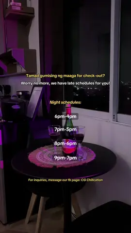 For our working staycationere out there, we have schedules that can fit your work life! 🥳  For inquiries, message our fb page: CG Chillcation or contact 09295748962 #staycation #staycationph #airbnb #airbnbfinds #antipolostaycation 