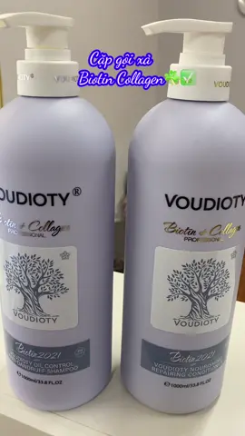 Cặp gội xả Biotin Collagen 1000ml☘️✅ . cặp màu tím (dầu gàu) dành cho tóc dầu và gàu✅ mùi siêu thơm luôn ạ#capgoixa #biotincollagen #voudioty #chamtockhoedep #xuhuong2025 