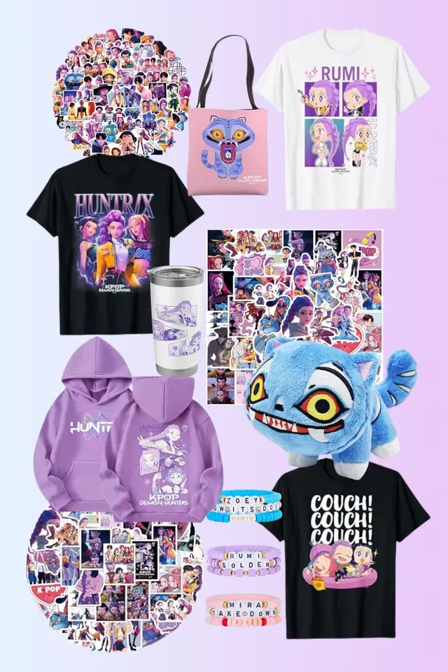 Okayyyy the K-pop Demon Hunters merch is starting to show up!! I want it all. The Derpy Cat plush 😍 that hoodie! Some of the sticker sets has fan art that is more romantic looking, so double check before you buy it or gift it to someone! #kpop #kpopdemonhunters #huntrix #sajaboys #kpopfypシ 