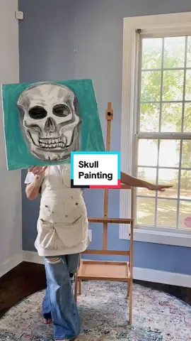 I made the outline out of paper, stuccoed over that, painted it. This was so fun, I want to make more of them to see if I will improve, i am already looking at that jawline wanting to re-do it. #skull #skullart #painting #art #acryliconcanvas 