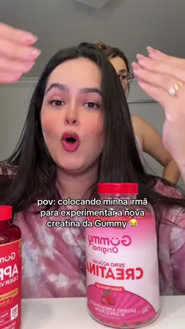 Será que ela gostou? 😂 @Gummy Original #gummy #creatina #musculação #saude #suplementos 